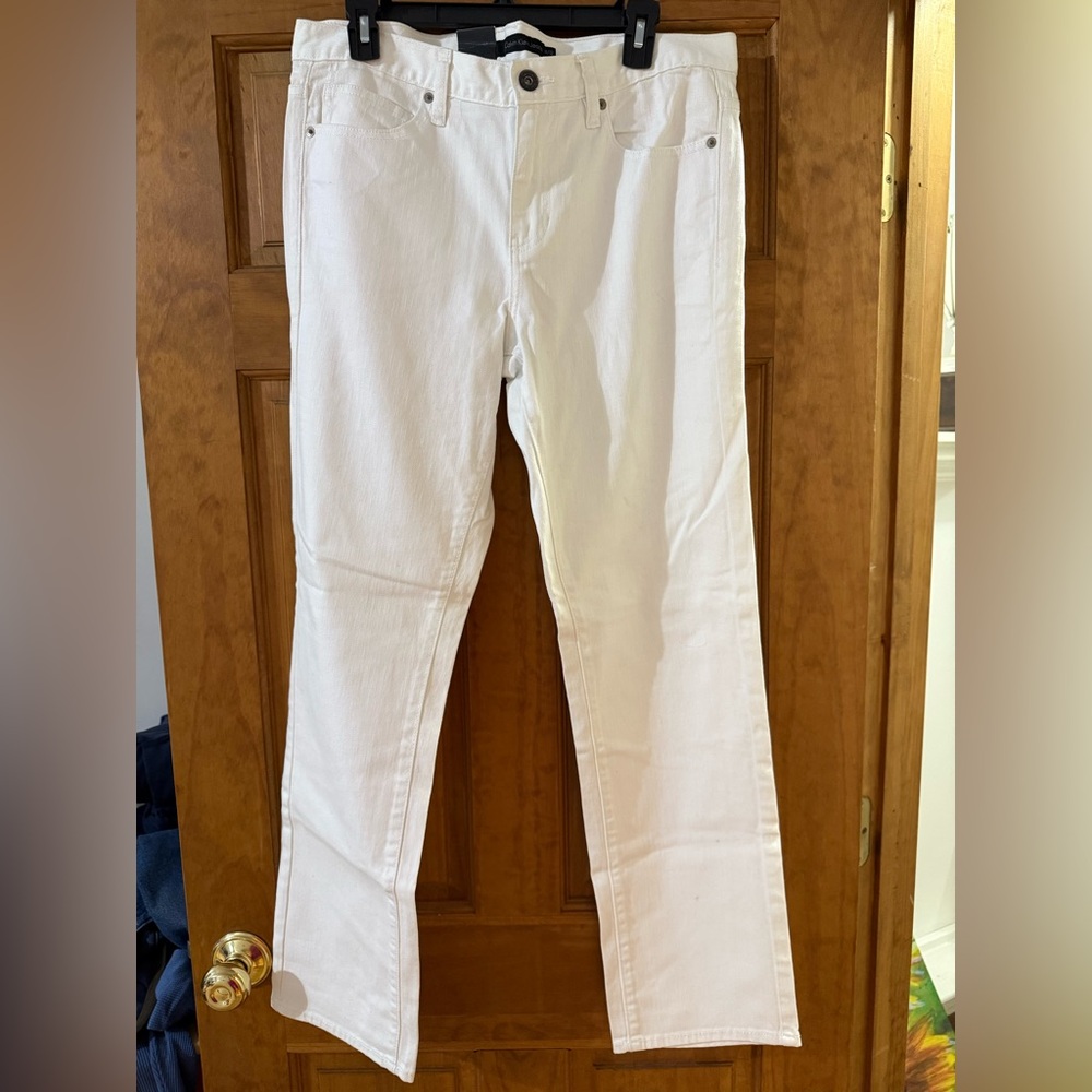Calvin Klein Jeans White Denim with Branded Waistband